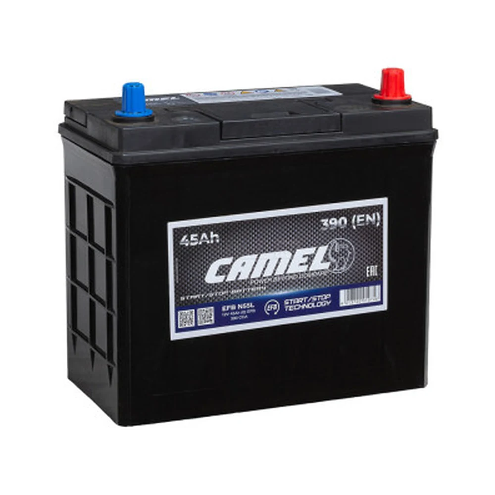 Camel EFB N55L (45R) — аккумулятор 45 Ач, 500 А, обратной полярности