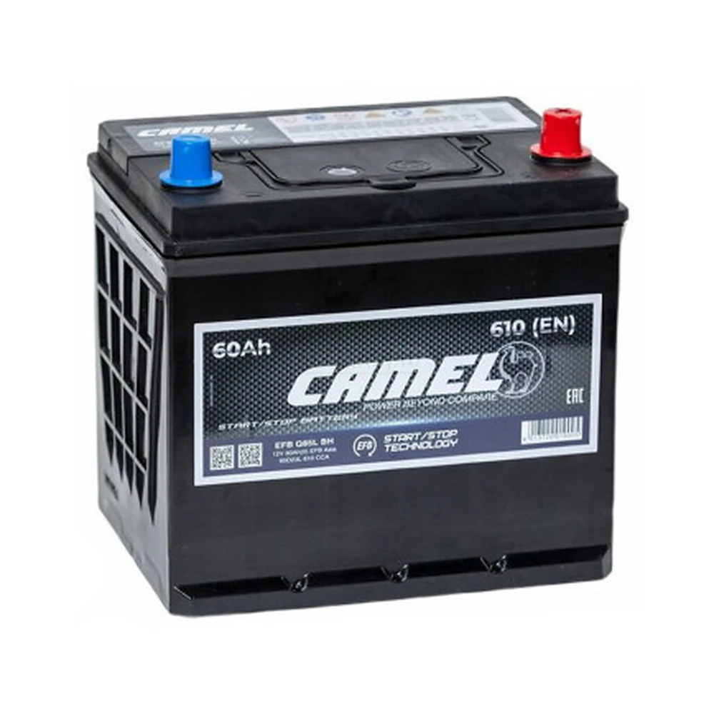 Camel EFB Q85L (60R) — аккумулятор 60 Ач, 610 А, обратной полярности