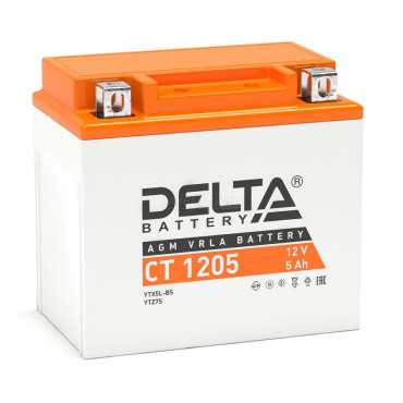 Delta CT 1205 — аккумулятор 5 Ач, 80 А, обратной полярности