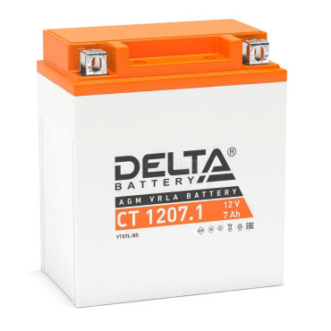 Delta CT 1207.1 — аккумулятор 7 Ач, 100 А, обратной полярности