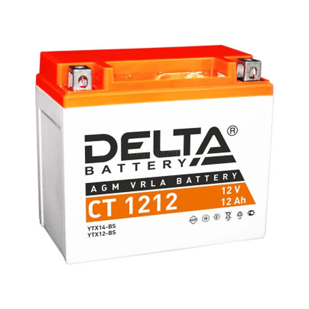 Delta CT 1212 — аккумулятор 12 Ач, 180 А, прямой полярности