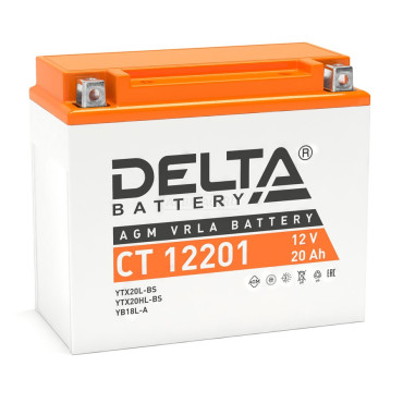 Delta CT 12201 — аккумулятор 20 Ач, 270 А, обратной полярности