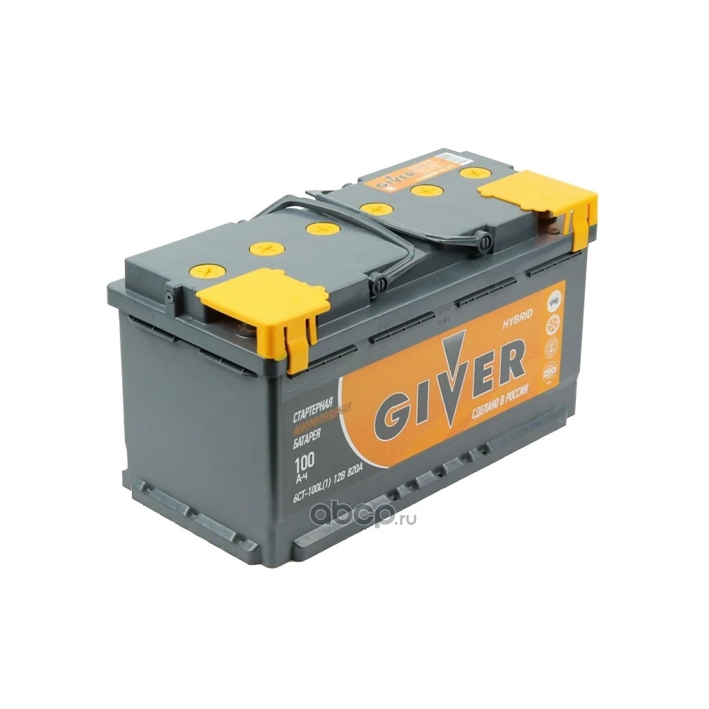 Giver 100 Ah П.П. — аккумулятор 100 Ач, 820 А, прямой полярности