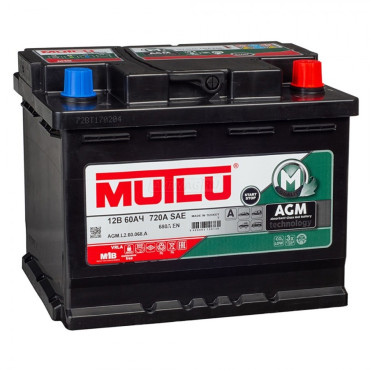 MUTLU AGM 60R — аккумулятор 60 Ач, 680 А, обратной полярности