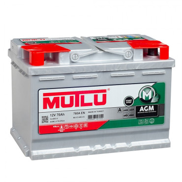 MUTLU AGM 70R — аккумулятор 70 Ач, 760 А, обратной полярности