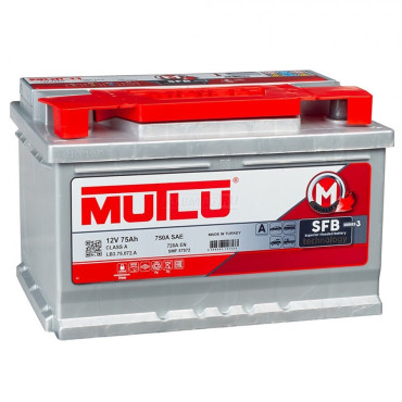 MUTLU Mega Calcium 75R (низкий) — аккумулятор 75 Ач, 720 А, обратной полярности