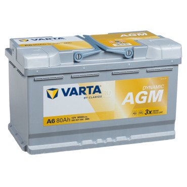 Varta AGM 80 Ah О.П. A6 — аккумулятор 80 Ач, 800 А, обратной полярности